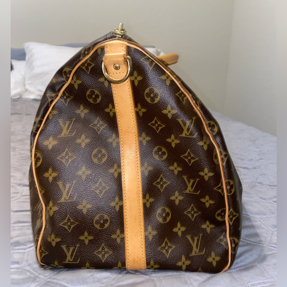 Authentic Vintage Louis Vuitton Keepall 55” Vachetta Leather Monogram Duffle Bag - Picture 4 of 8